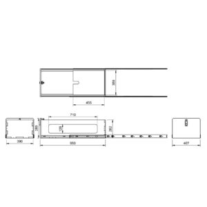 Tiroir lit peigne 950