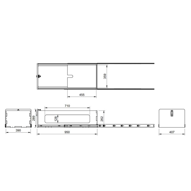 Tiroir lit peigne 950