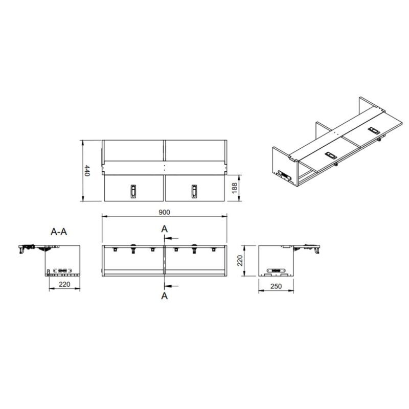 Plan meuble haut - 90 cm