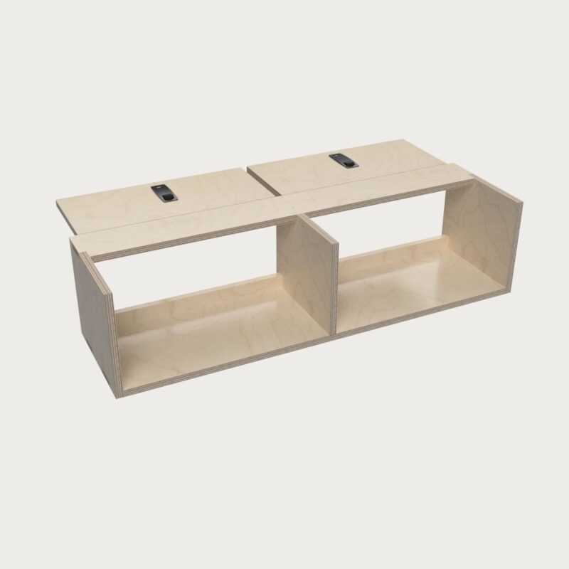 Meuble haut van aménagé - vue arrière portes ouvertes