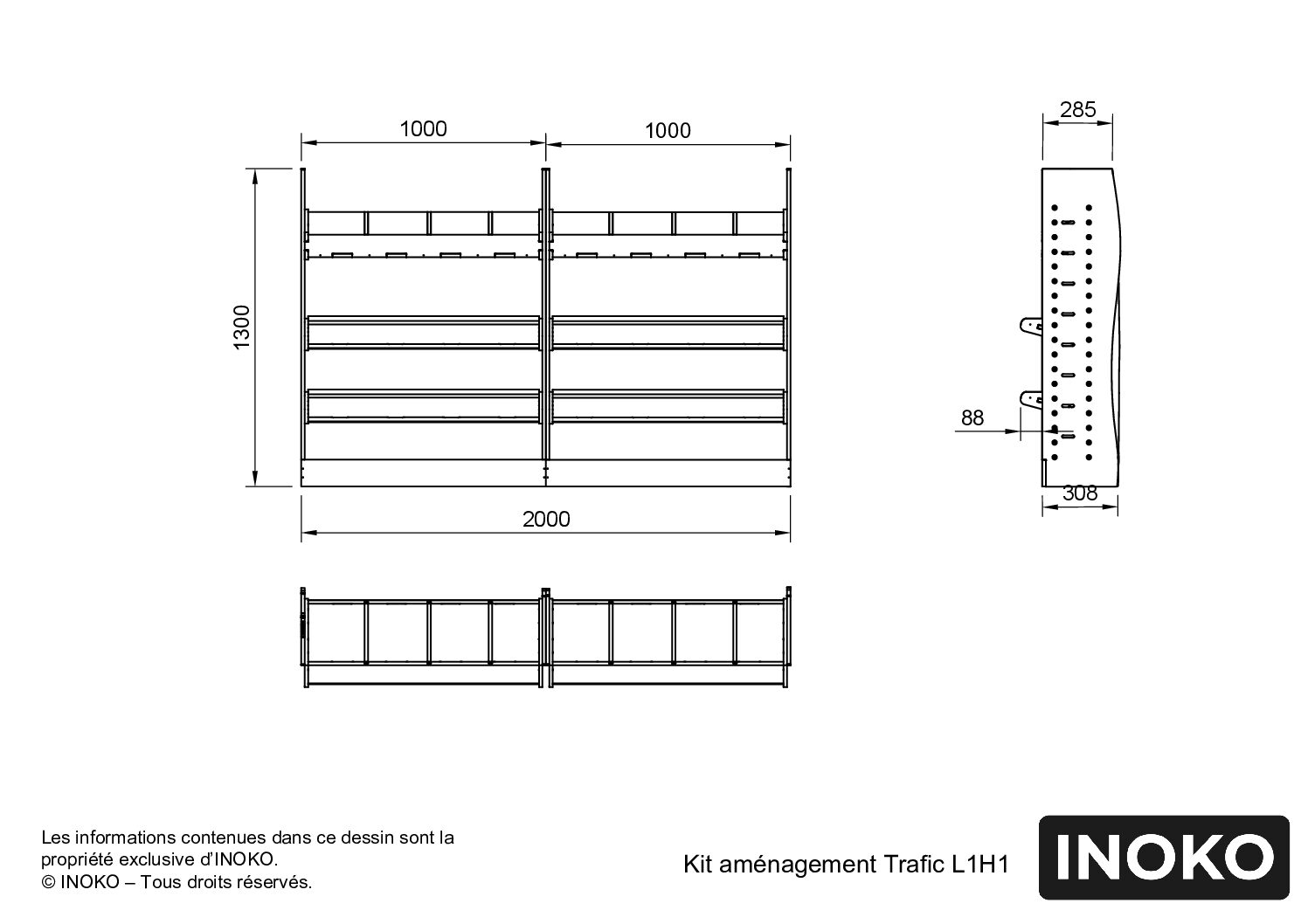 Kit Aménagement Trafic L1H1- plan Kit Aménagement Trafic L1H1