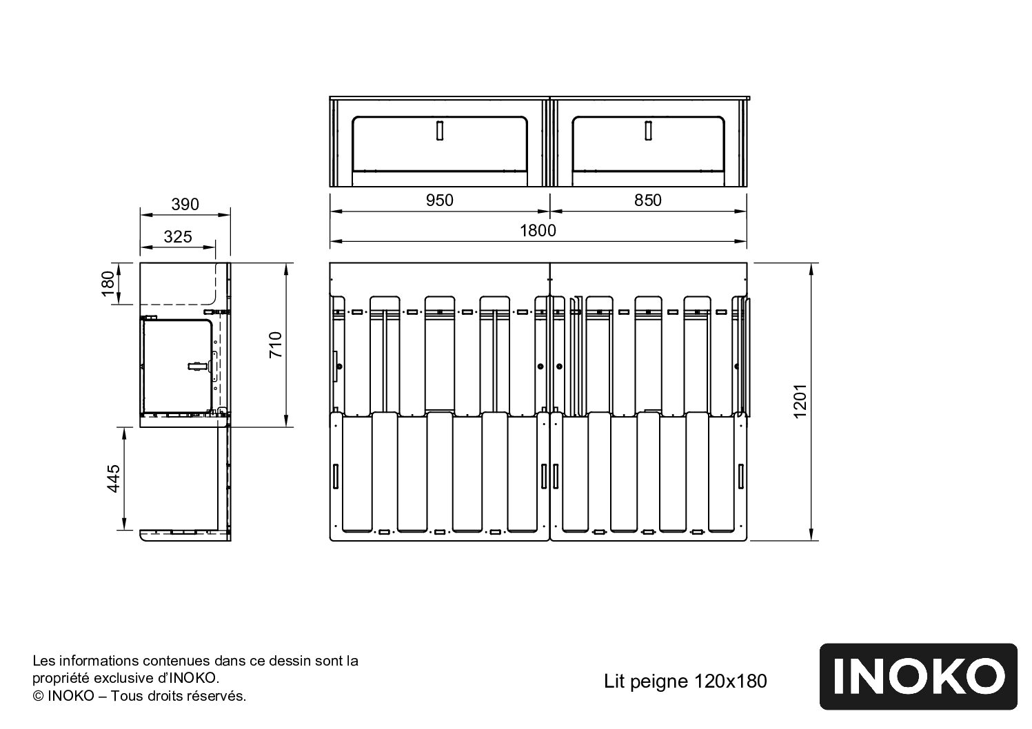 Lit peigne 120x180