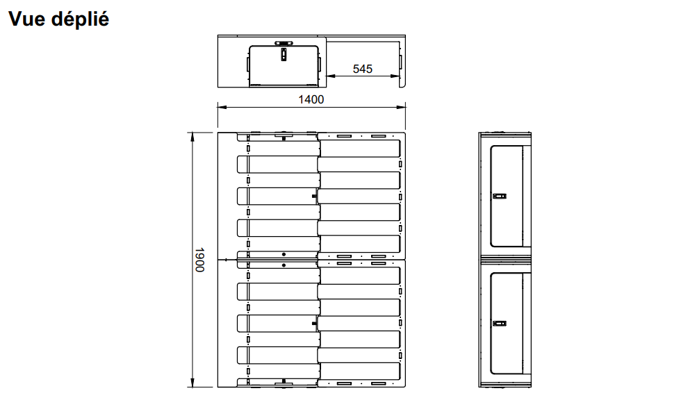 Plan lit peigne 120x140 déplié