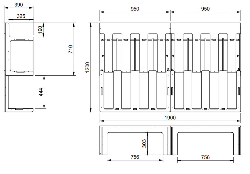 Lit peigne 120x190 simple INOKO