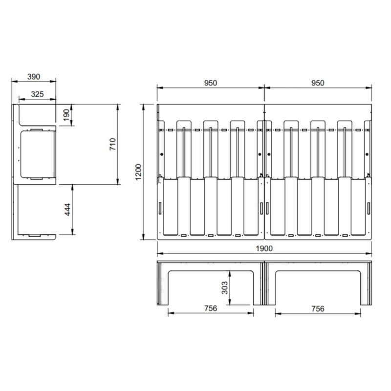 Plan 120x190 sans porte