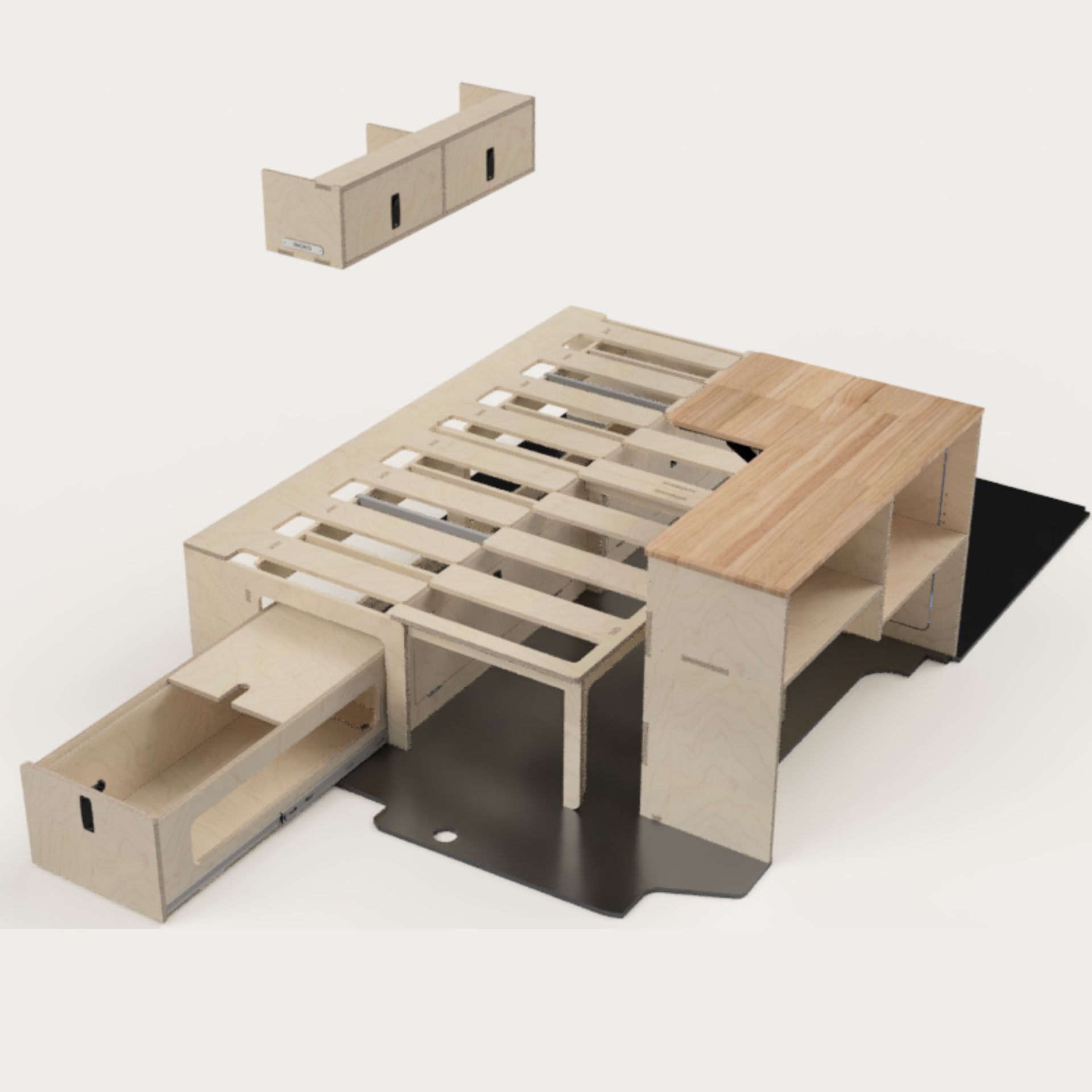 kit aménagement van - lit peigne plié